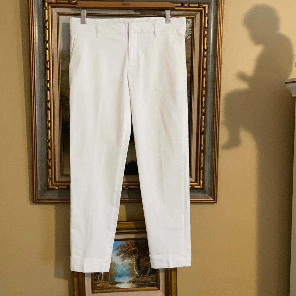 PRADA White Cuffed Pants